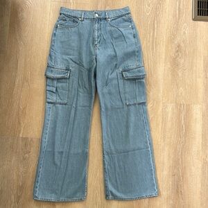 LOFT Wide Leg High Rise Cargo Jeans